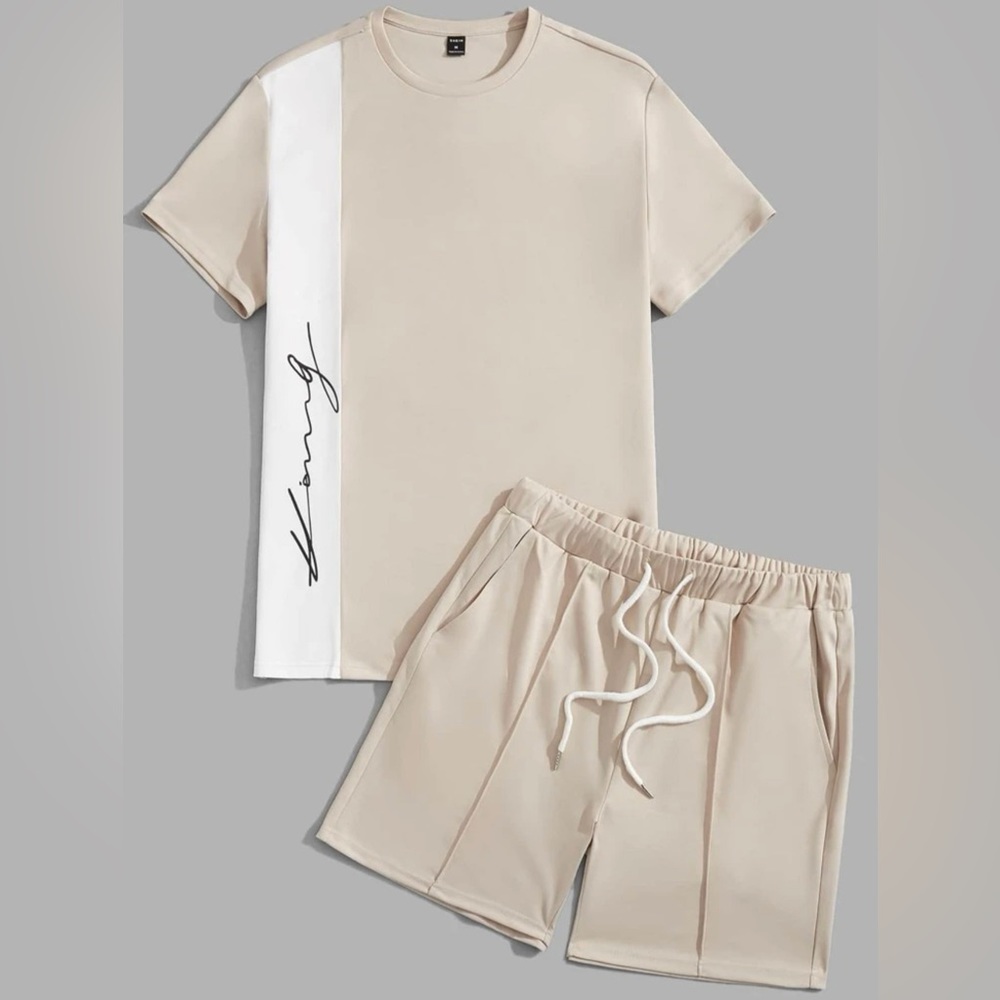 NWOT - SHEIN - Men’s Color Block Tee and Shorts - S